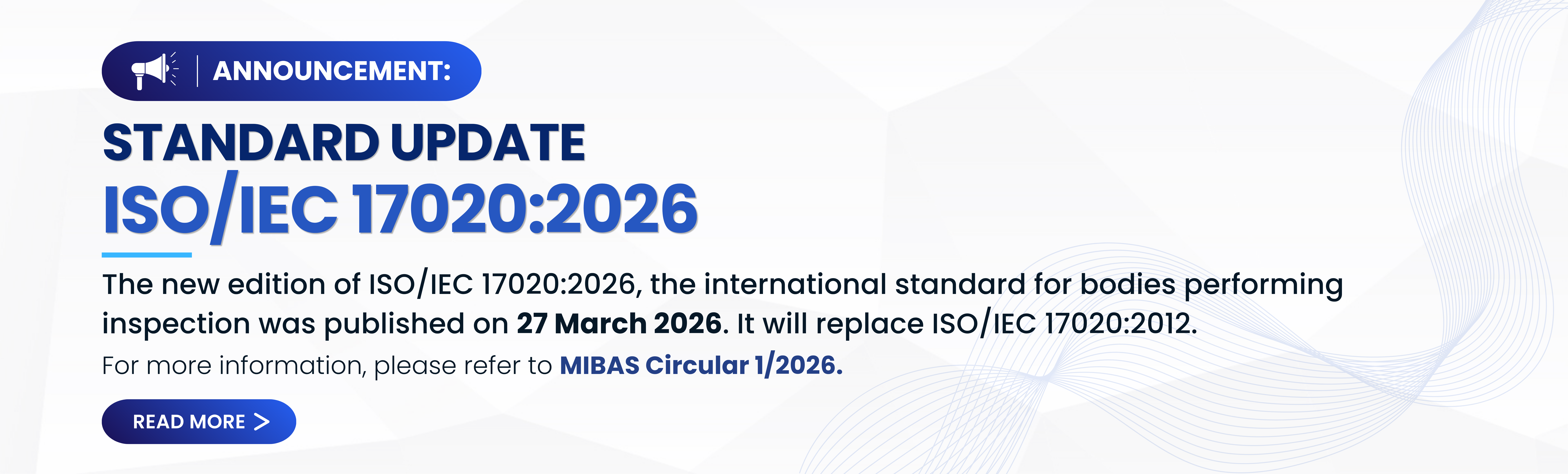 Announcement ISO/IEC 17020 standard update